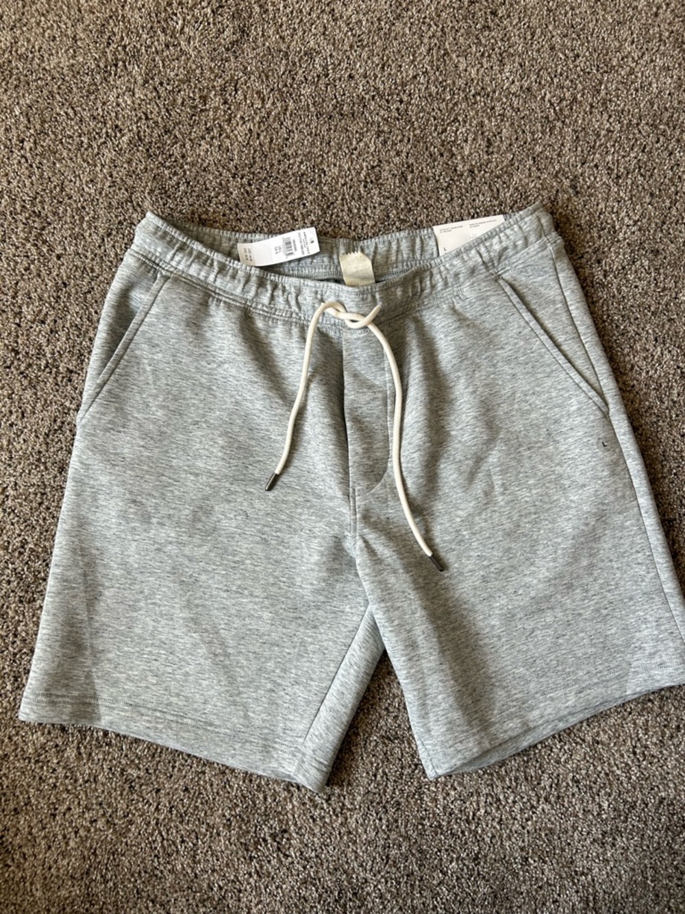American Eagle Outfitters Light Gray Athletic Drawstring Shorts -Large BRAND NEW